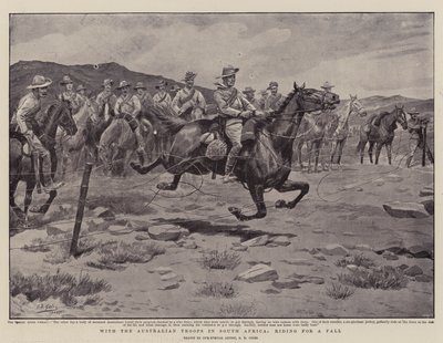 Met de Australische troepen in Zuid-Afrika, rijden voor een val door Godfrey Douglas Giles